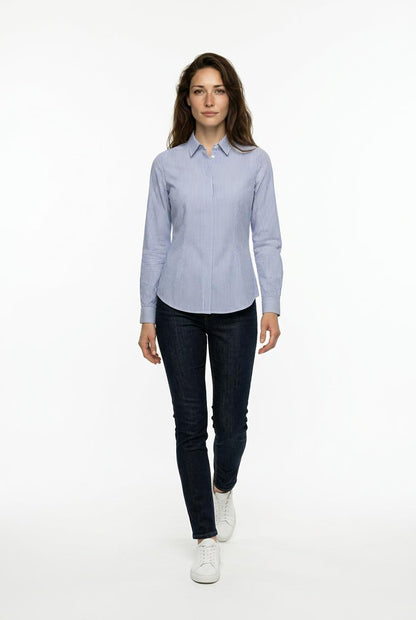 b.young camicia a righe donna Garance 20818868 celeste
