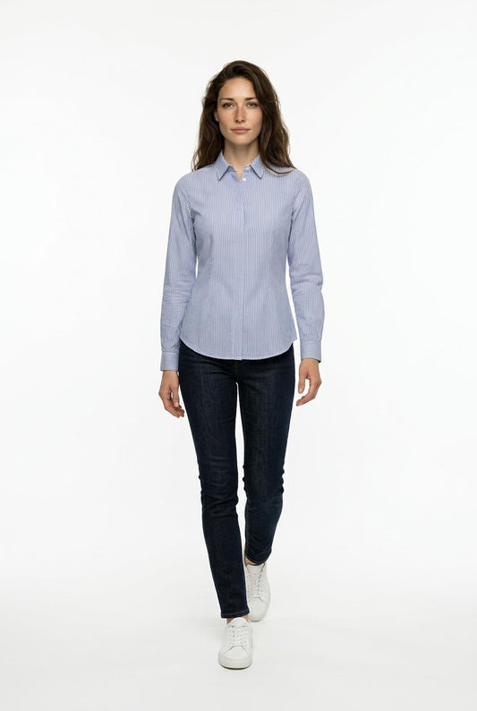b.young camicia a righe donna Garance 20818868 celeste