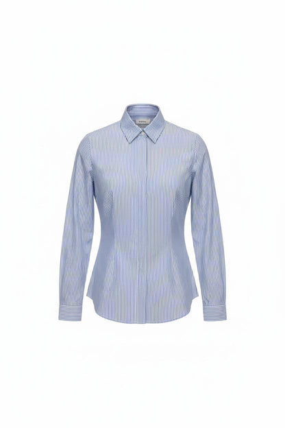 b.young camicia a righe donna Garance 20818868 celeste