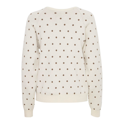 b.young maglione girocollo da pois da donna Bymiran dot Jumper 20815262 1306051 betulla