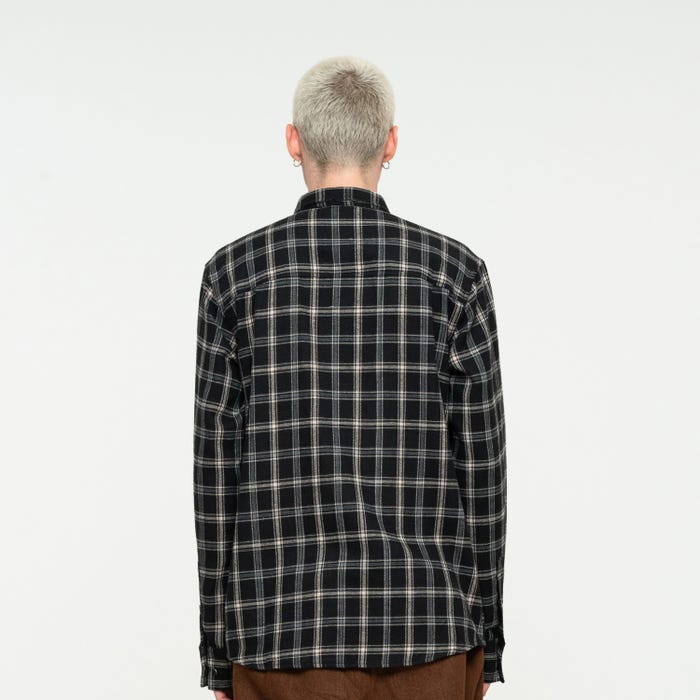 Santa Cruz Camicia Uomo Manica Lunga Nera a Quadri Apex - Black Check