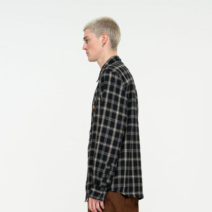 Santa Cruz Camicia Uomo Manica Lunga Nera a Quadri Apex - Black Check