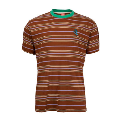 Santa Cruz Mini Hand Stripe T-shirt uomo manica corta a righe seppia