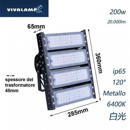 LED-Flutlichtstrahler 200W Modulares Außenlicht IP65 Sportplätze Galerien