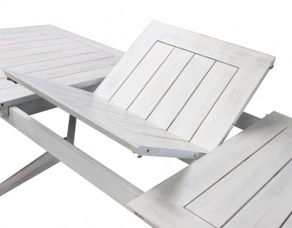 Tavolo allungabile Bali 150/200 x 90 in legno di acacia bianco