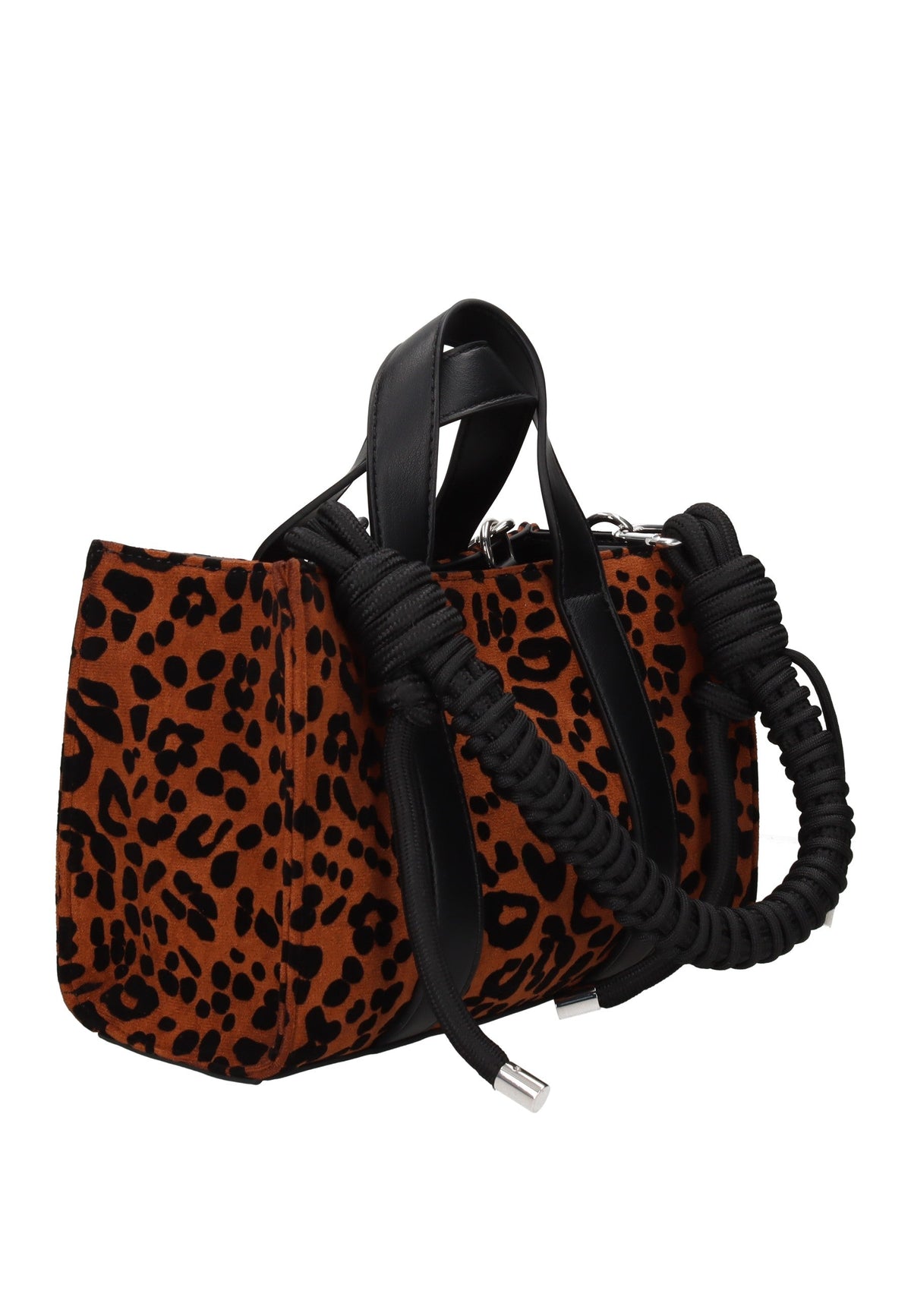 Mini Bag SUN68 in Camoscio Animalier – Borsa a Mano con Charm Donna