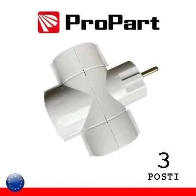 Adattatore triplo 3 pos Schuko spina Schuko 16A polybag