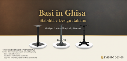 Basi in ghisa per tavoli 4 zampe