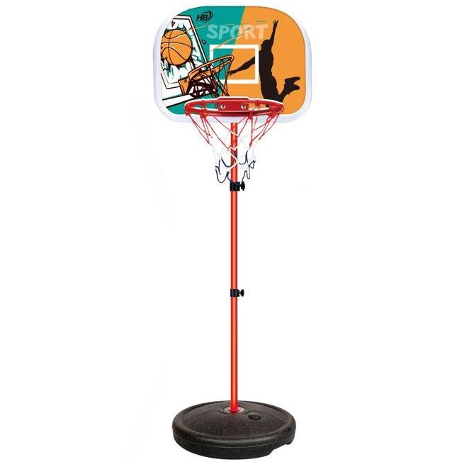 Set Canestro Basket Cerchio Rete + Palla Con Base Tabellone Gioco Bambini |200Cm