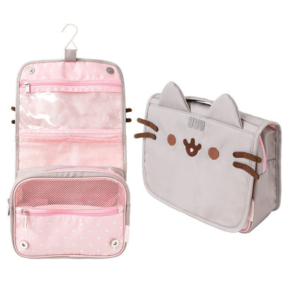 Kulturbeutel für Reisen (Pusheen the Cat) Foodie Collection, Reisetasche zum Aufhängen, wasserdicht mit Fächern und Haken | Tragbarer Make-up-Organizer, Geschenk für Damen (24 x 20 x 9 cm)