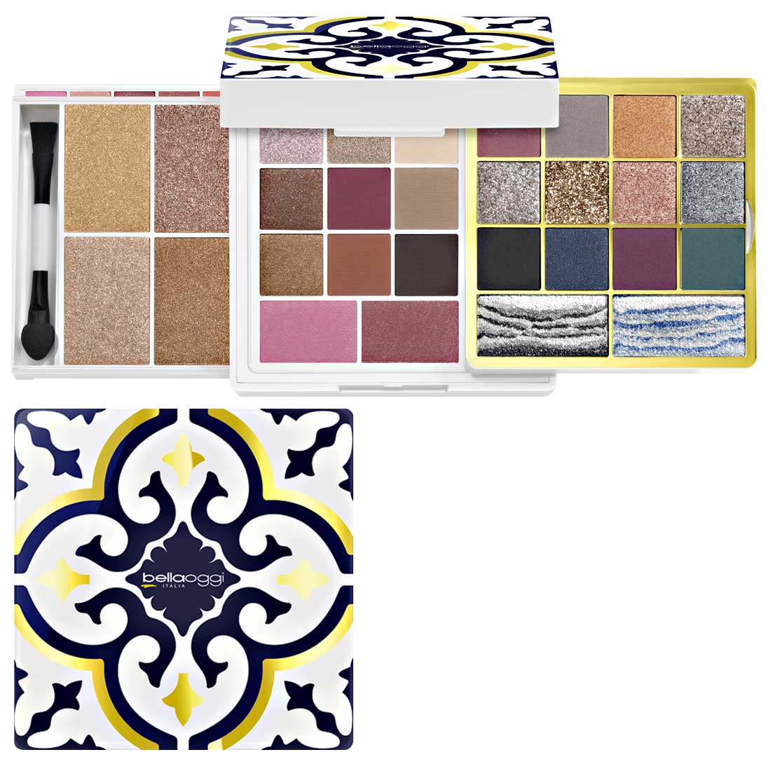 Bellaoggi Mediterranean Frames Trousse Grande Tramonti – 24 Ombretti Blush Illuminante Cipria Contouring