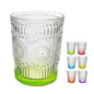 Set of 6 Colored Glass Tumblers for Water, Cocktails, Drinks, Beverages, Wine
