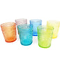 Set of 6 Colored Glass Tumblers for Water, Cocktails, Drinks, Wine