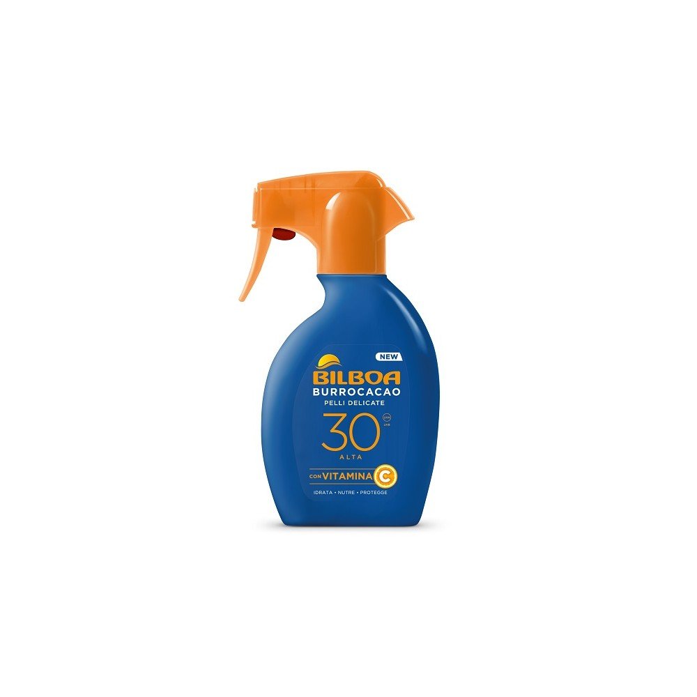Bilboa Burrocacao Trigger Solare 200ml – Spray Solare Nutriente Profumo Cacao SPF20 SPF30 SPF50+