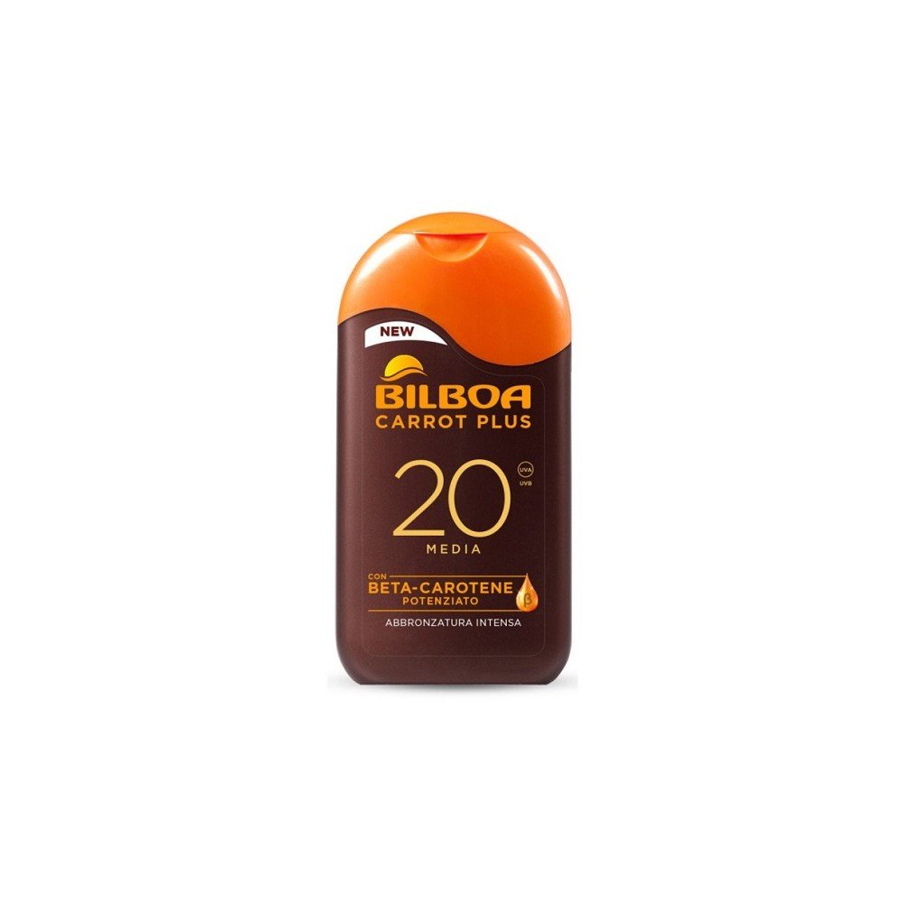 Bilboa Carrot Plus Latte Abbronzante 200ml – Abbronzante Intensivo Carota Beta-Carotene SPF6 SPF10 SPF20 SPF30