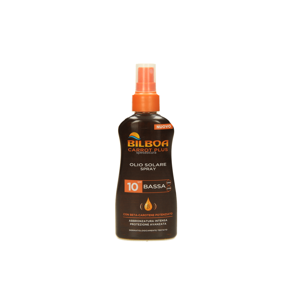 Bilboa Carrot Plus Olio Solare SPF10 200ml – Olio Abbronzante Intensivo Carota Beta-Carotene
