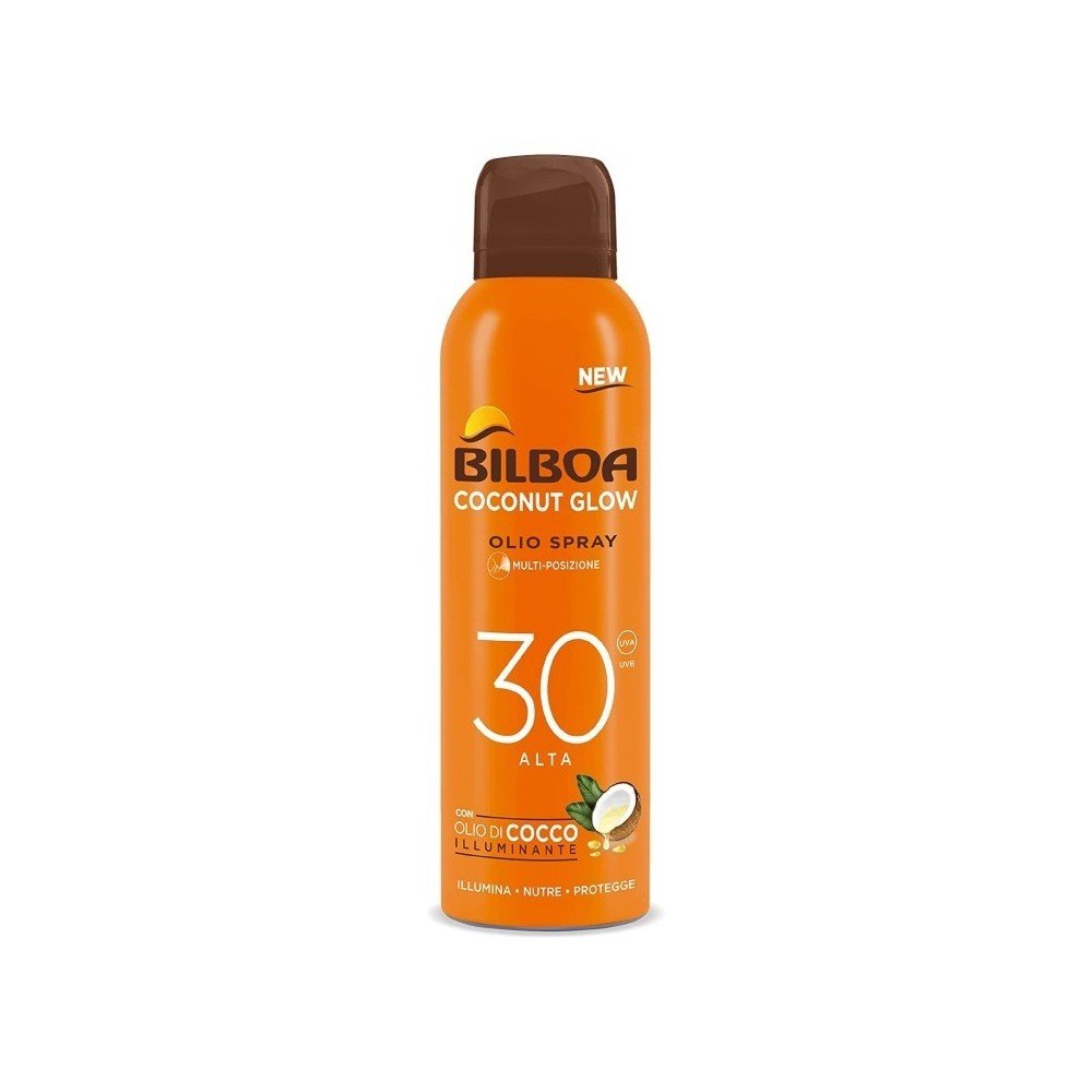 Bilboa Coconut Glow BOV Spray Solare 150ml – Solare Idratante Olio di Cocco Effetto Glow SPF15 SPF30