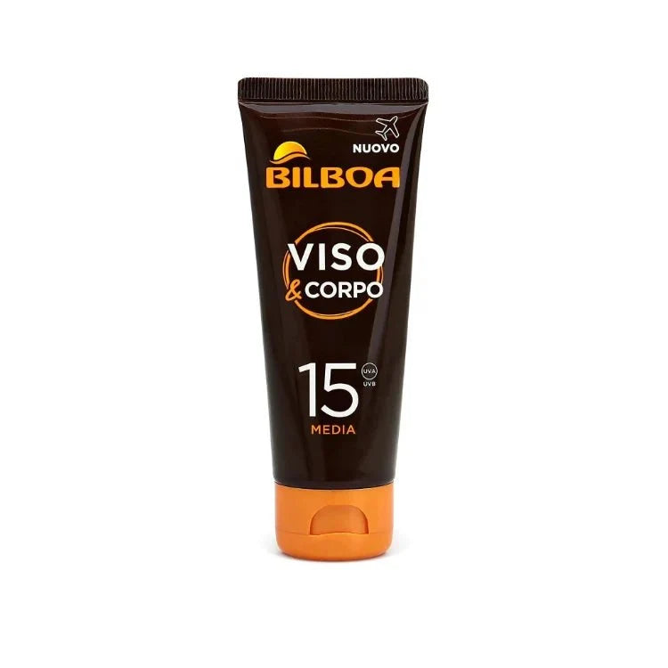Bilboa Viso & Corpo Crema Solare 75ml – Solare Viso e Corpo SPF15 SPF30 SPF50+ Idratante