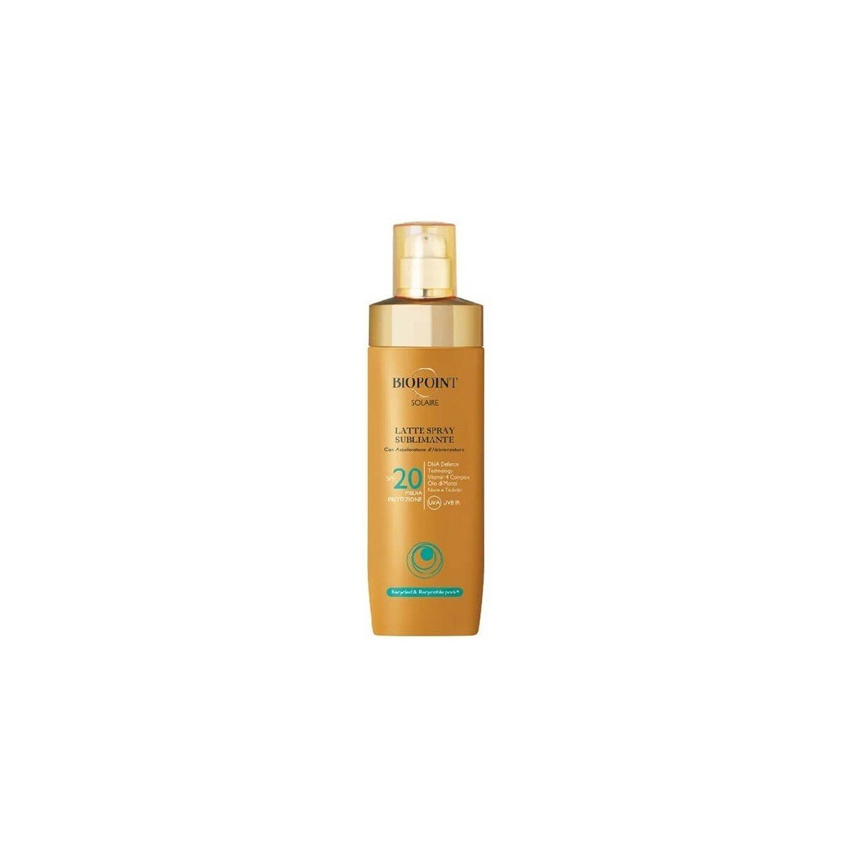 Biopoint Latte Spray Sublimante 250ml – Protezione Solare SPF 20 e SPF 30 Effetto Luminoso
