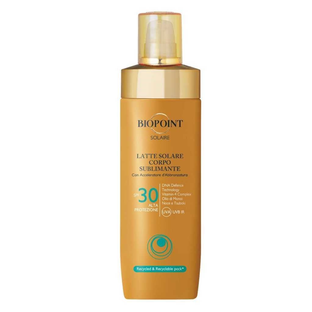 Biopoint Latte Spray Sublimante 250ml – Protezione Solare SPF 20 e SPF 30 Effetto Luminoso