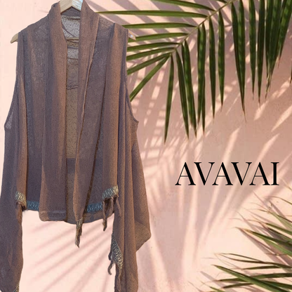 Kaftan mit Gürtel aus natürlicher Rohbaumwolle 🌱 Altrosa