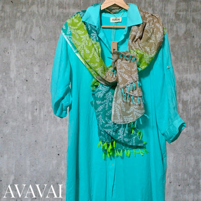 Sciarpa Green Patch — Sarong 100% Cotone