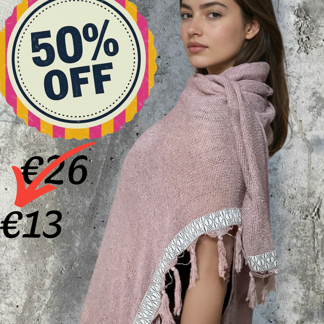 Kaftan mit Gürtel aus natürlicher Rohbaumwolle 🌱 Altrosa