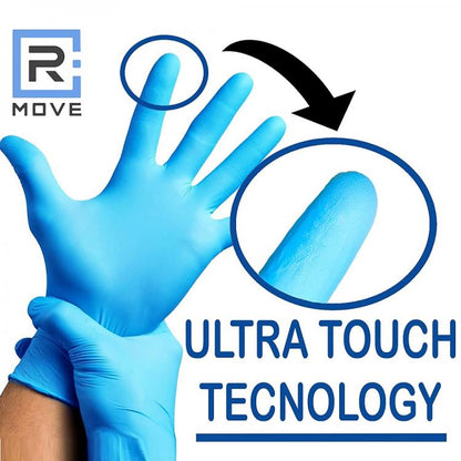 100 Guanti Monouso In Nitrile Blu Senza Polvere/Lattice Uso Medico E Alimenti XL