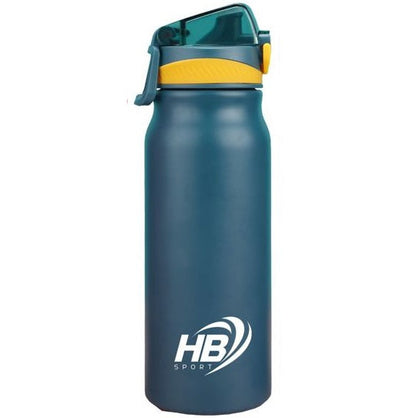 THERMOSFLASCHE EDELSTAHL 500ml THERMOSFLASCHE MIT TRINKHALM 12-24h BLAU