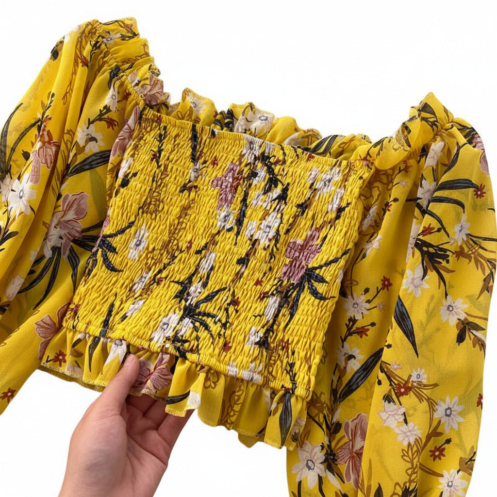 Completo Donna Elegante Estivo in Chiffon con Pantaloni Vita Alta