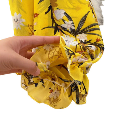 Completo Donna Elegante Estivo in Chiffon con Pantaloni Vita Alta