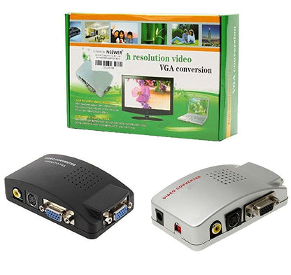 VIDEO ADAPTER KONVERTER BNC S-VIDEO ZU VGA OUT PC NOTEBOOK-DVR KAMERAS