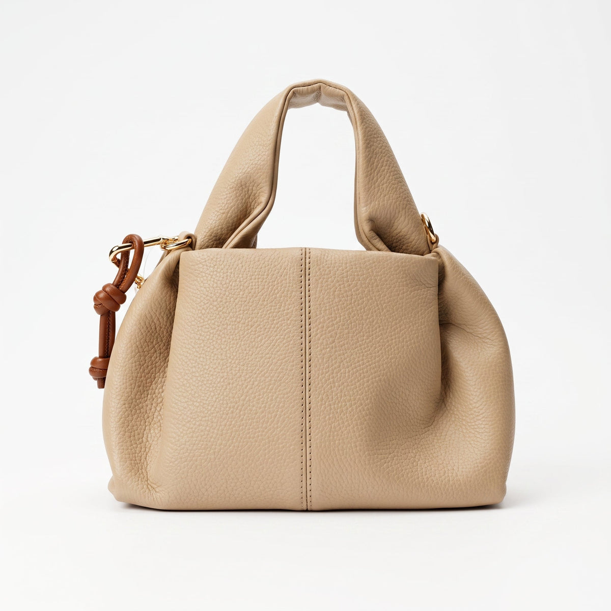 Coconuda Borsa a Mano in Ecopelle Goffrata con Charm Decorativo e Tracolla
