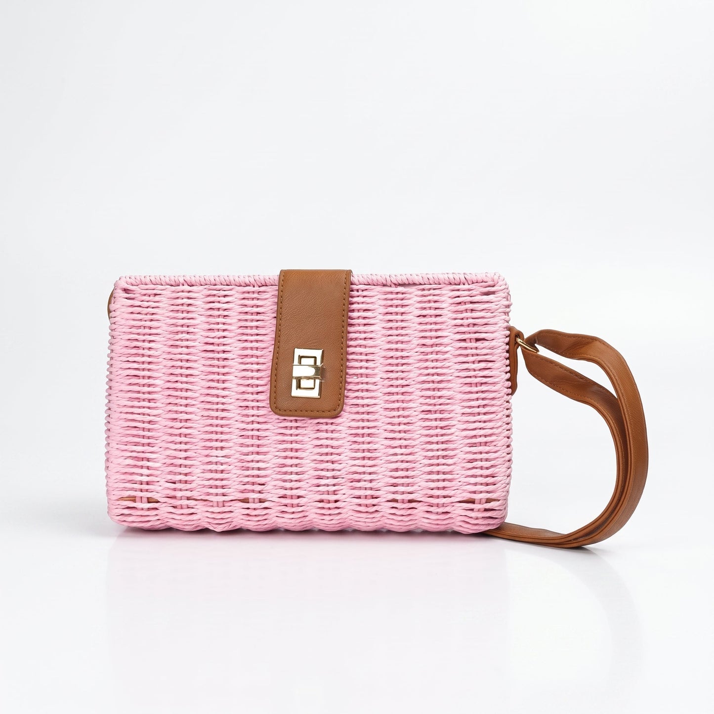 Stile Donna Bags - Borsa a Spalla in Paglia Intrecciata