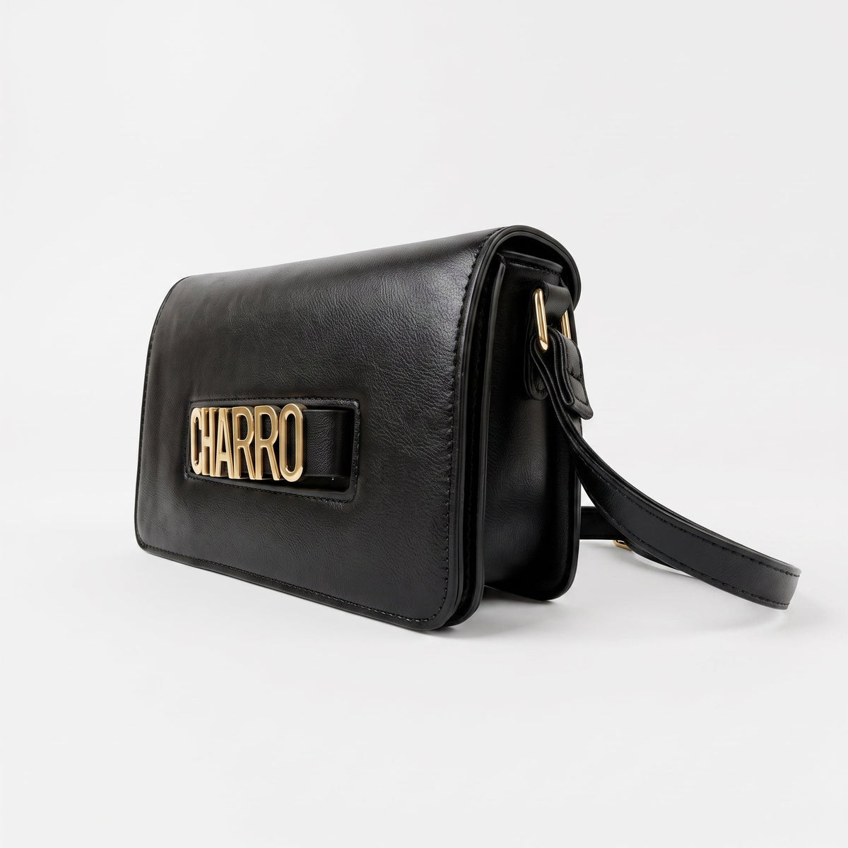 Charro Shoulder Bag with Gold Metal Logo