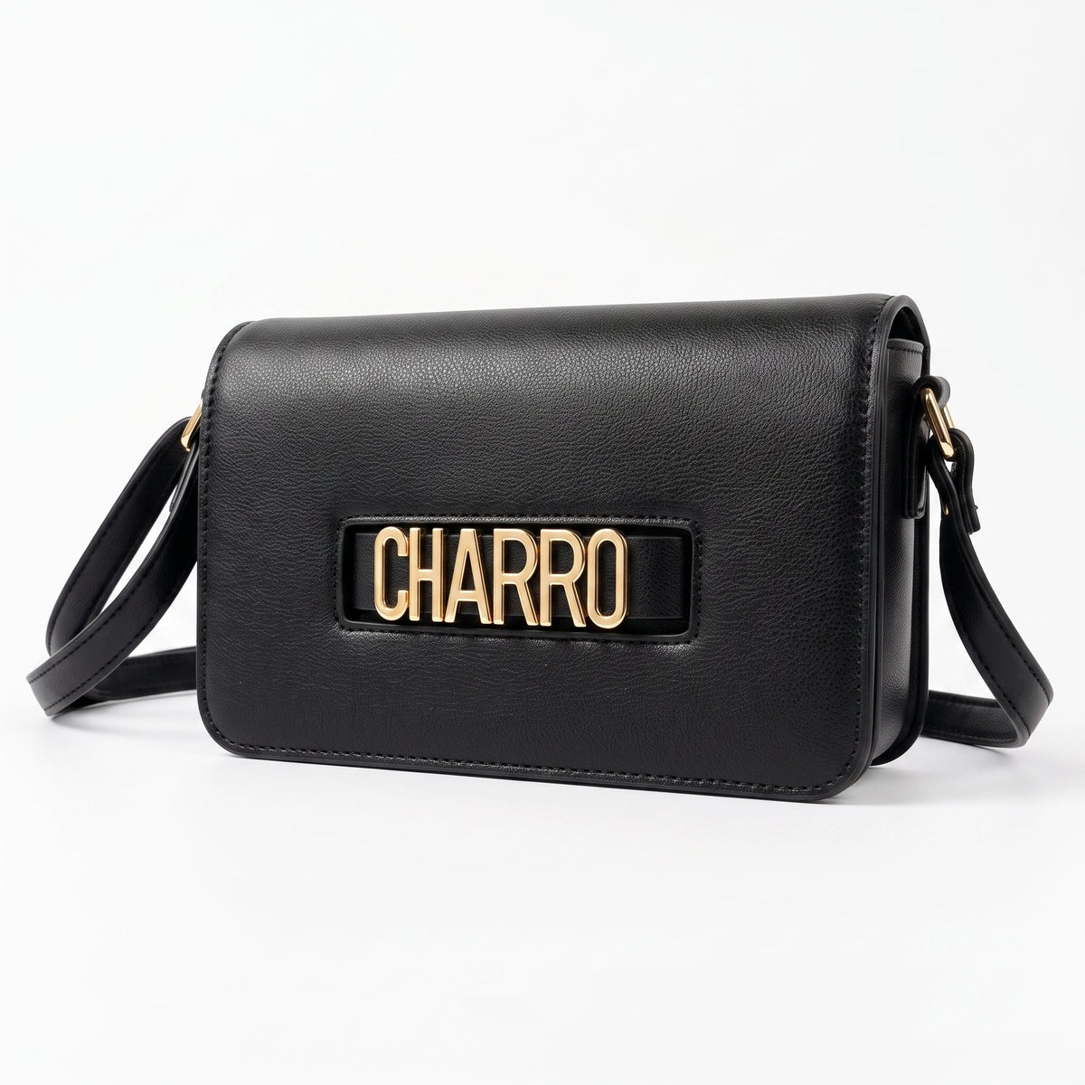 Charro Shoulder Bag with Gold Metal Logo