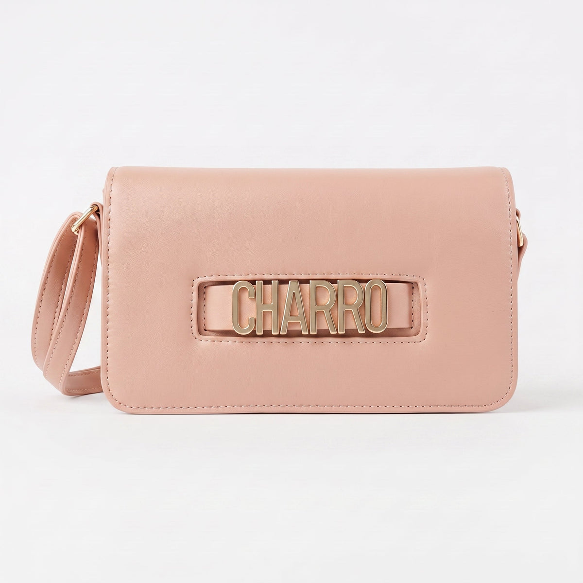 Charro Shoulder Bag with Gold Metal Logo