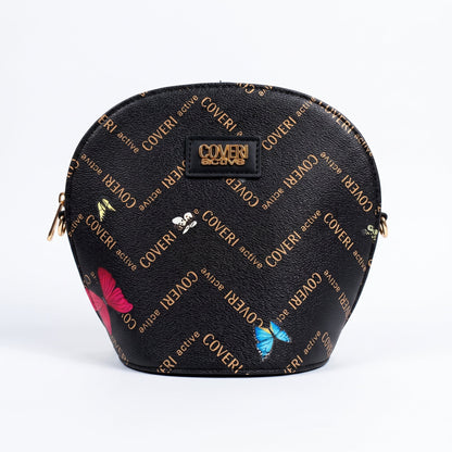 Coveri Active Borsa a Tracolla Tonda, Monogram con Farfalle