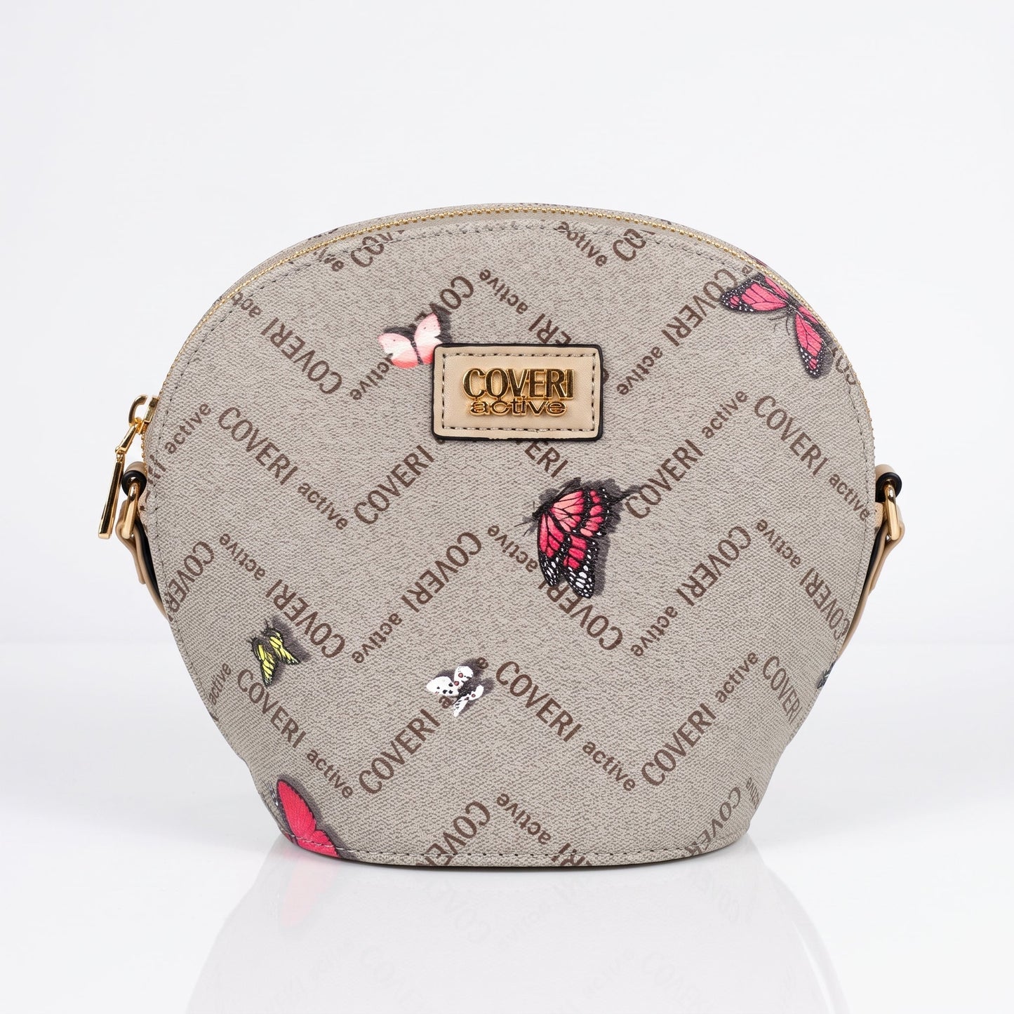 Coveri Active Borsa a Tracolla Tonda, Monogram con Farfalle