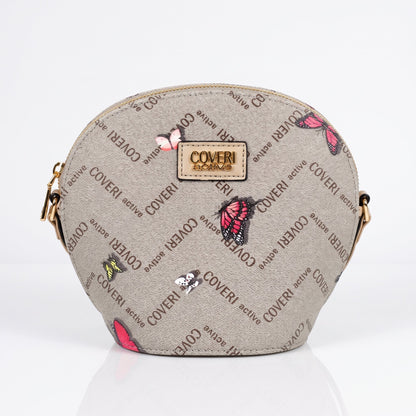 Coveri Active Borsa a Tracolla Tonda, Monogram con Farfalle