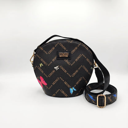 Coveri Active Borsa a Tracolla Tonda, Monogram con Farfalle