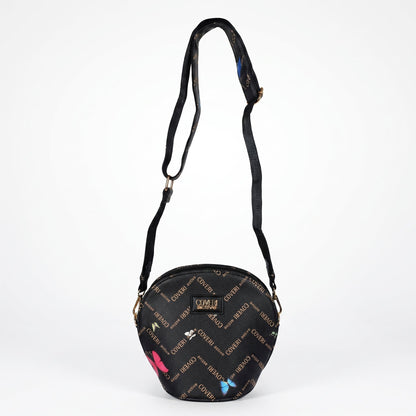 Coveri Active Borsa a Tracolla Tonda, Monogram con Farfalle