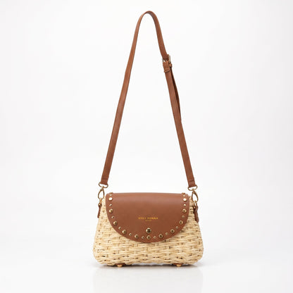 Stile Donna Bags - Borsa a Tracolla in Rafia con Patta