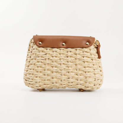 Stile Donna Bags - Borsa a Tracolla in Rafia con Patta