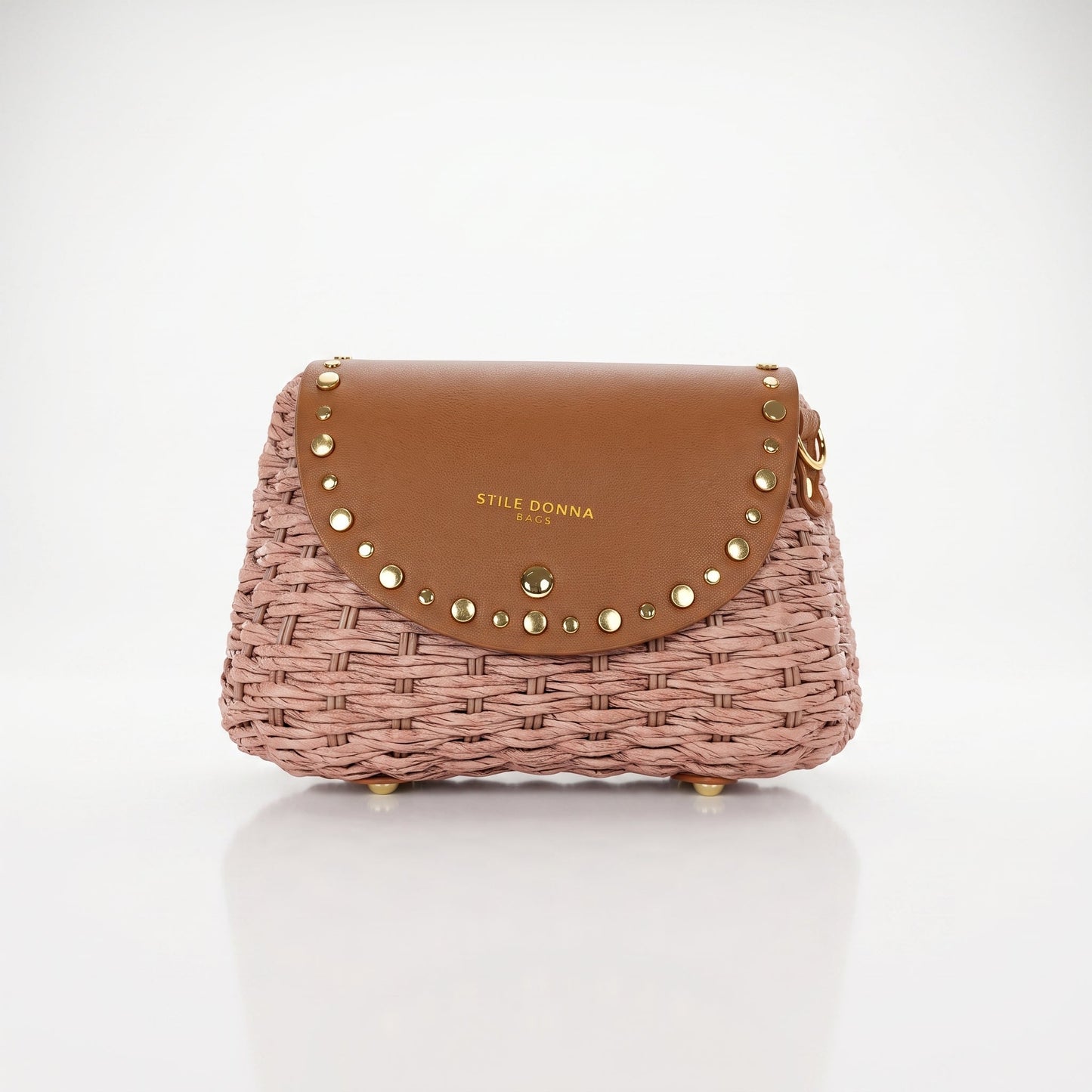 Stile Donna Bags - Borsa a Tracolla in Rafia con Patta