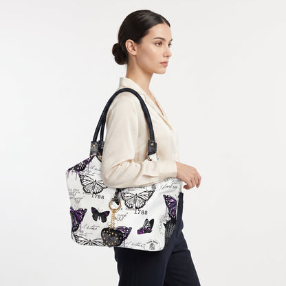 Stile Donna Bags - Adelina Butterfly Canvas Handbag
