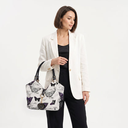 Stile Donna Bags - Adelina Butterfly Canvas Handbag