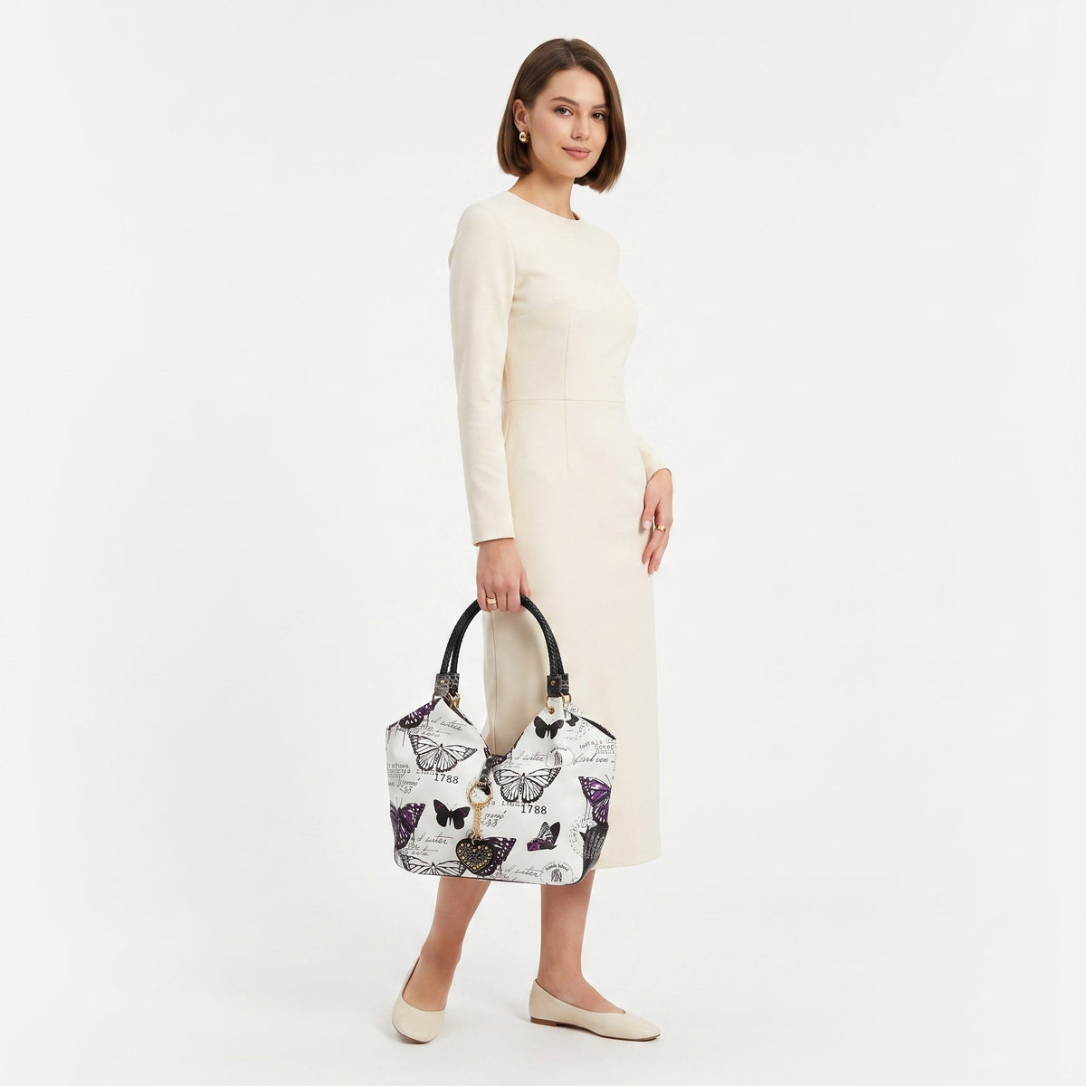 Stile Donna Bags - Adelina Butterfly Canvas Handbag