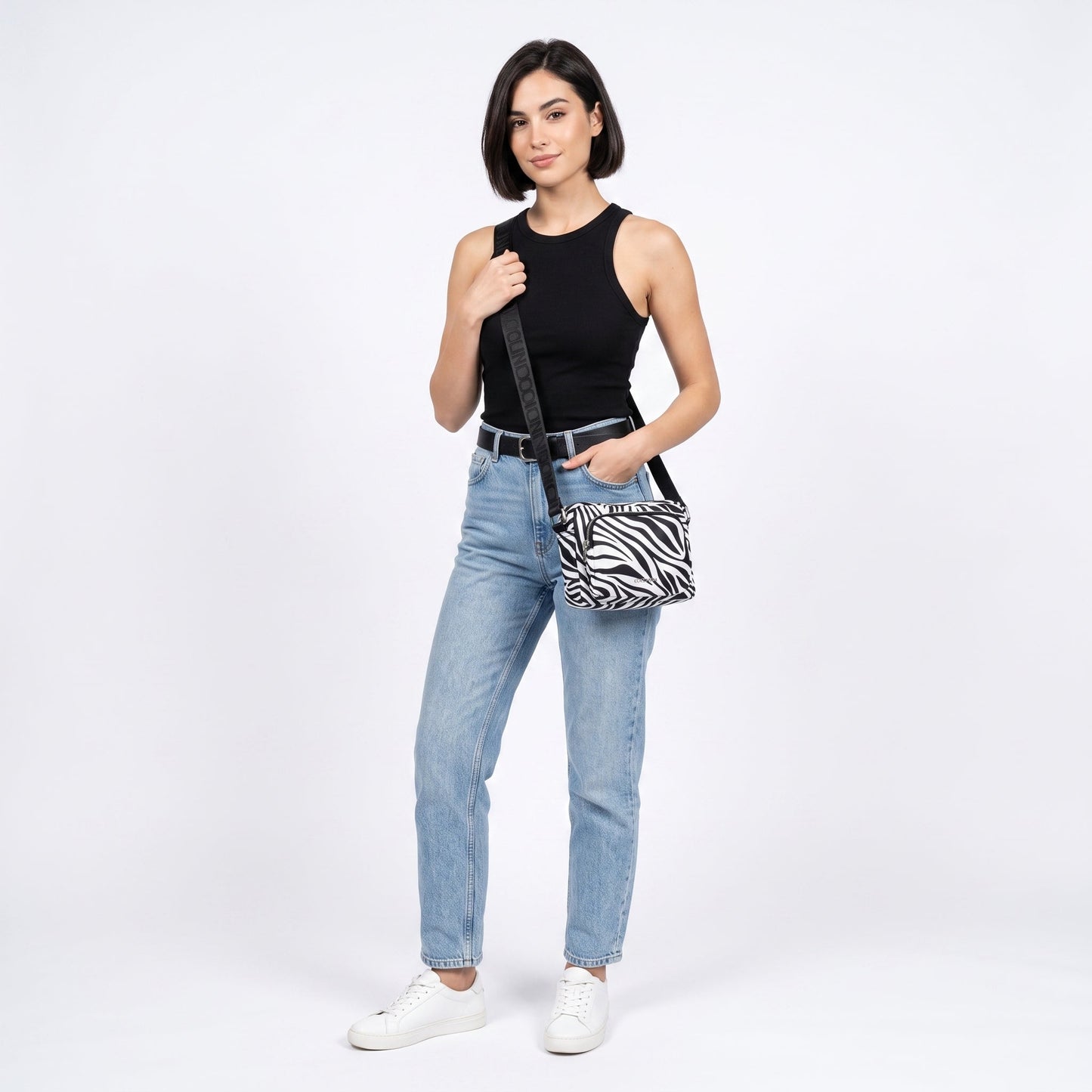 Coconuda Borsa Zebrata in Nylon con Stampa Animalier