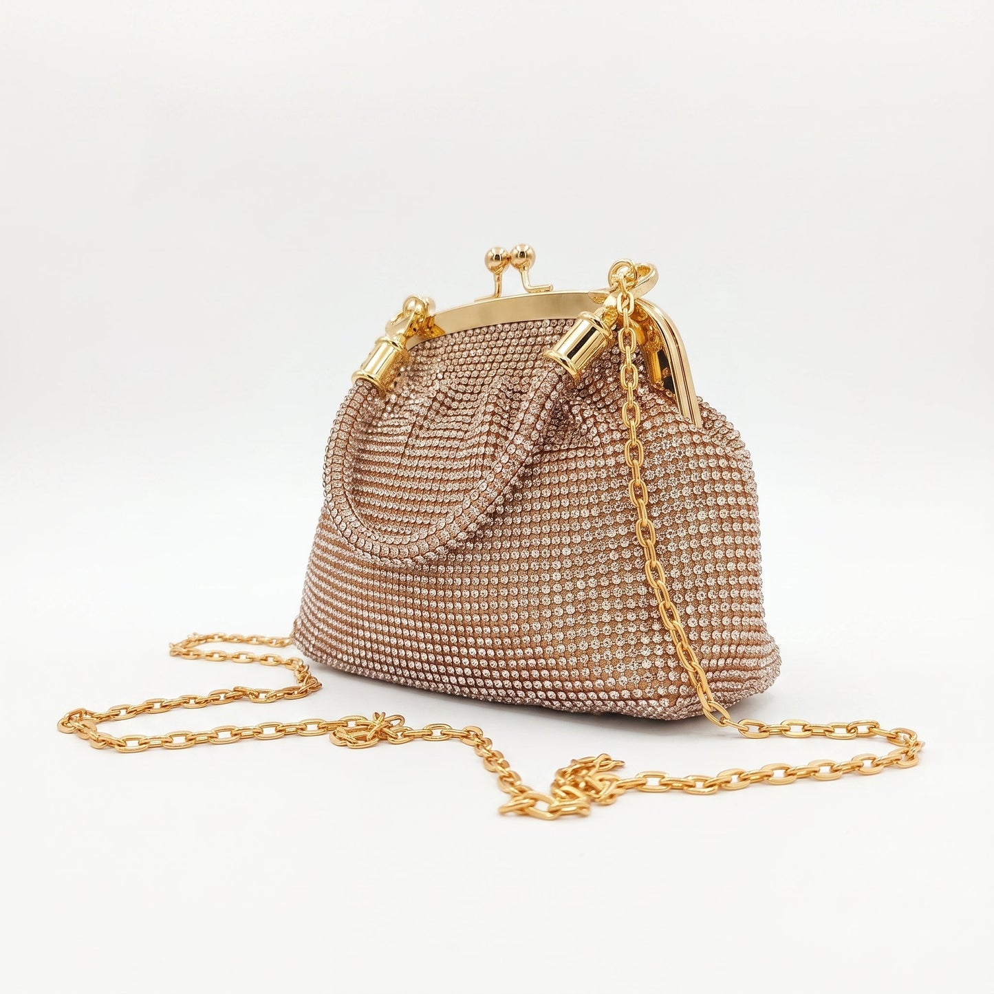 Stile Donna Bags - Borsa da Sera in Mesh di Strass Argento